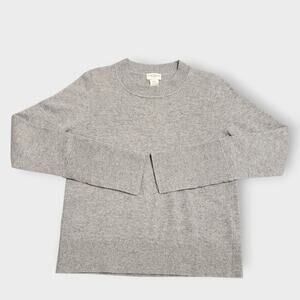 Club Monaco Womens Soft Cashmere Crewneck Studded Sweater Gray Sz Small Casual